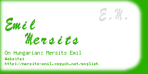 emil mersits business card